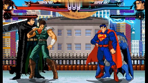 Kenshiro & Guts vs Superman & Batman - (Hardest AI)