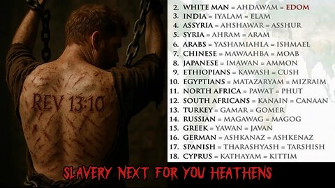 Revelation 13:10 KJV You Heathens (Non Israelites) will be slaves in the Kingdom of Heaven