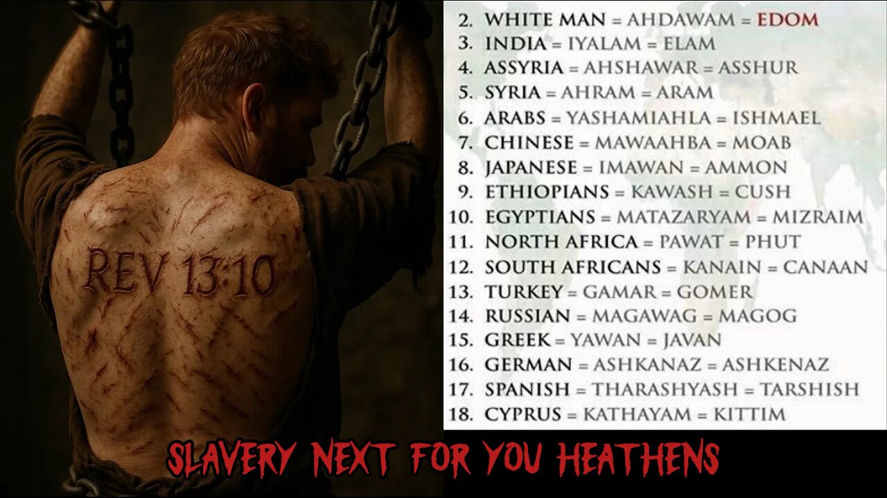 Revelation 13:10 KJV You Heathens (Non Israelites) will be slaves in the Kingdom of Heaven