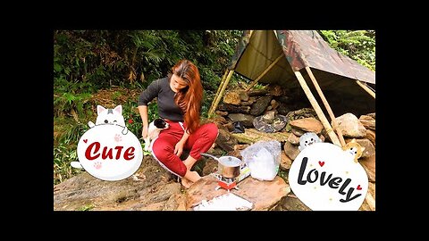 SOLO CAMPING - BUSHCRAFT - DIY tent bushcraft tools