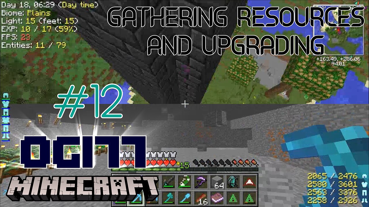 Minecraft OGI77 #12: Gathering resources and Upgrading