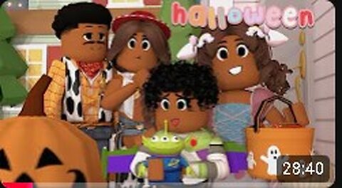 Our Family's HALLOWEEN! TRICK OR TREATING, PARTY & HAUNTED HOUSE 🎃 Bloxburg Roleplay Roblox