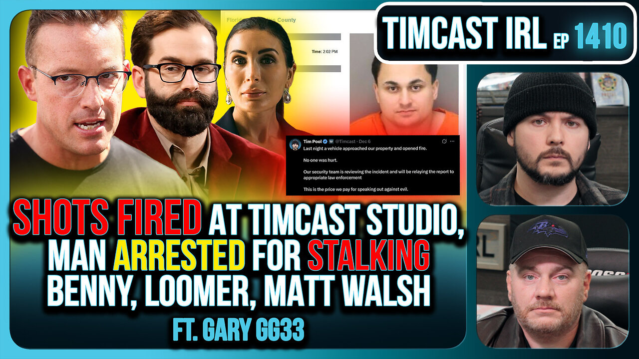 Shots Fired At Timcast Studio, Man Arrested For Stalking Benny, Loomer, Matt Walsh | Timcast IRL