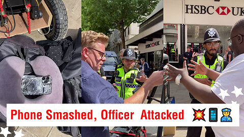 Man Destroys Street Preacher's Phone & Attacks Police Officer 😱📱🚓