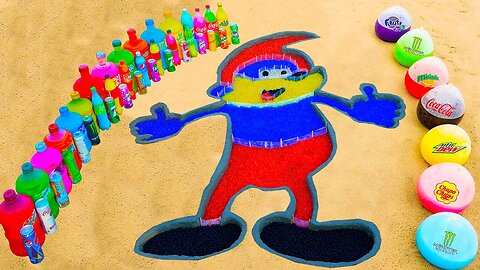 How to make Rainbow Smurfs with Orbeez, Fanta, Pepsi, Mirinda, Coca Cola, Mentos & Popular Sodas