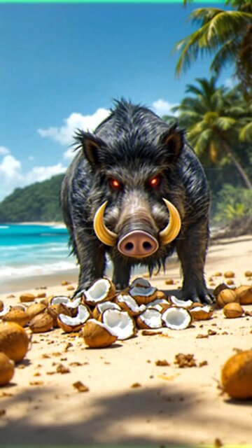 Wild boar 3d ai video funny viral video