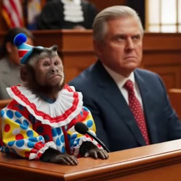 Clown Monkey Defends the Dog — Policeman Loses Control