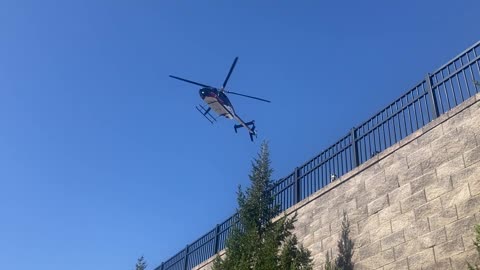 Air Evac Lifeteam helicopter takes off