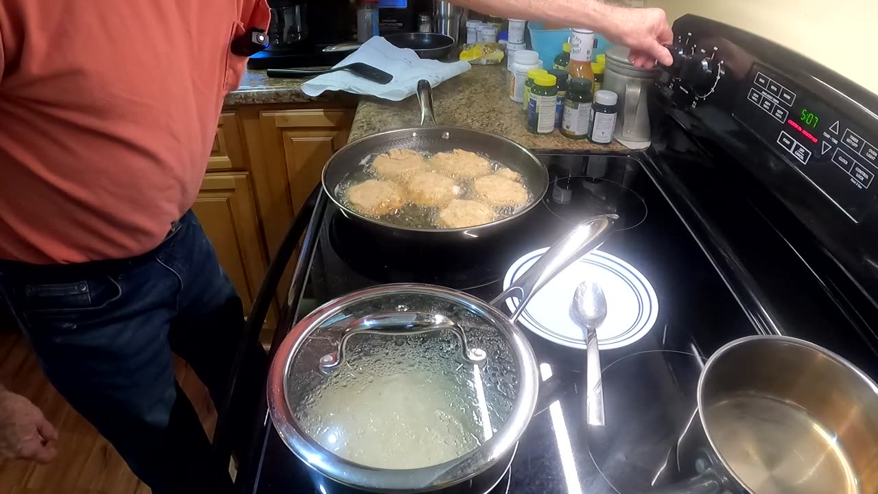 Salmon Patties And Cheese Grits