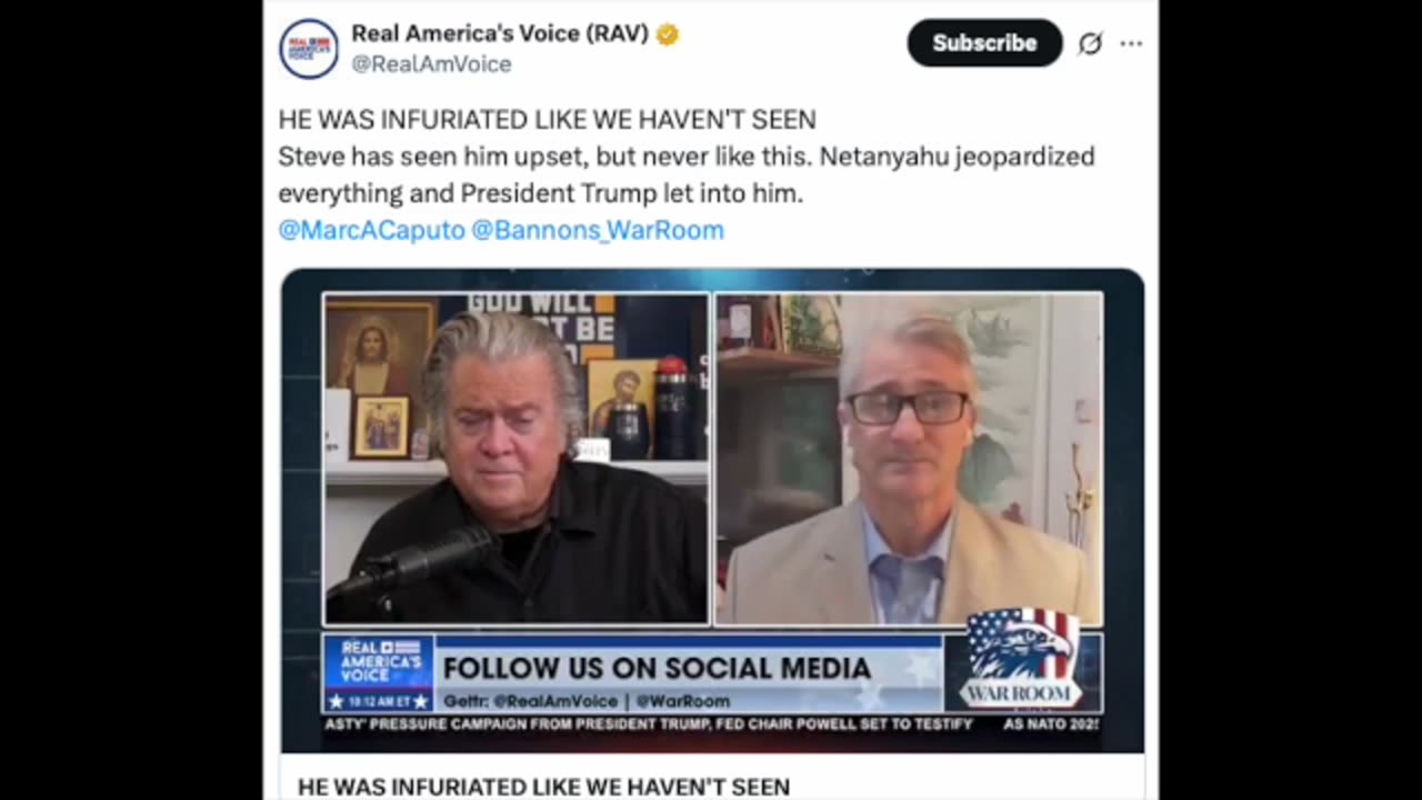 Steve Bannon(RAV) With Steve Caputo (Axios) : Trump Angry, Tired of The Nonsense