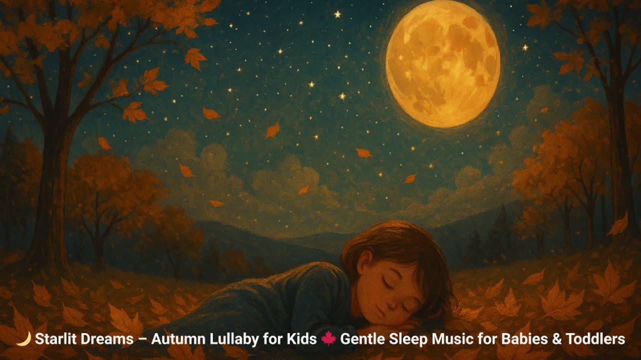 🍁 Starlit Dreams – Autumn Lullaby for Kids | Gentle Sleep Music for Babies & Toddlers 🌙