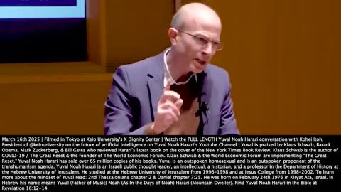 Yuval Noah Harari | "Elon Musk...Firing Tens of Thousands of Human Bureaucrats...They Simply Replace Them With Digital Bureaucrats...This Is the Shift In Power from Humans to Algorithms." - March 16th 2025