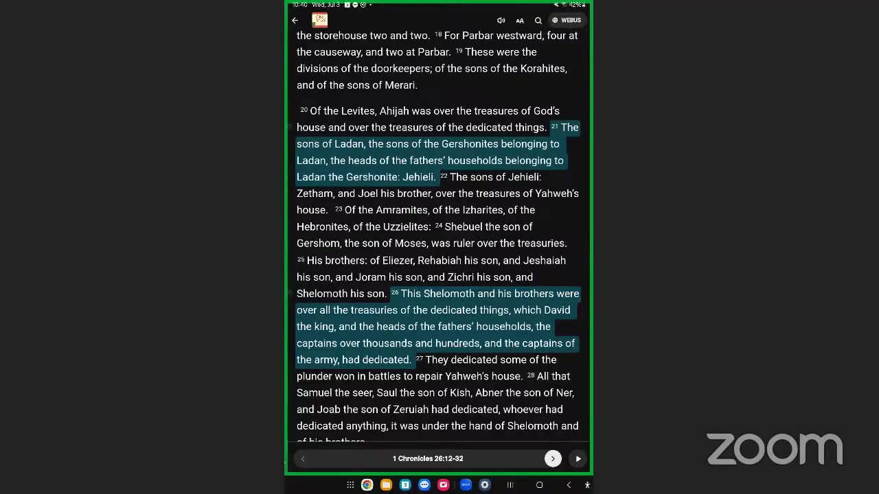 Jul 18th, Day 199 - RERUN FROM 2024 - Reading The One Year Bible Together