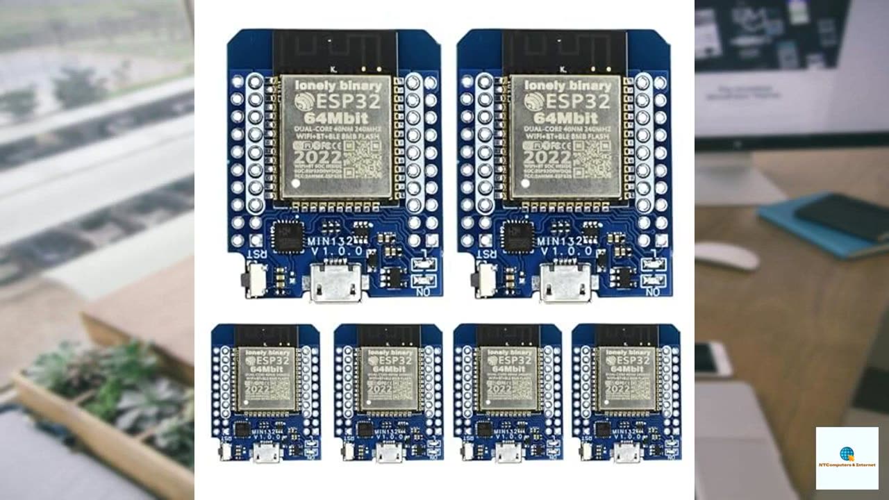 Lonely Binary 6-Pack ESP32 Mini 8MB Flash – Double Storage, WiFi & Bluetooth, Dual-Core Mi