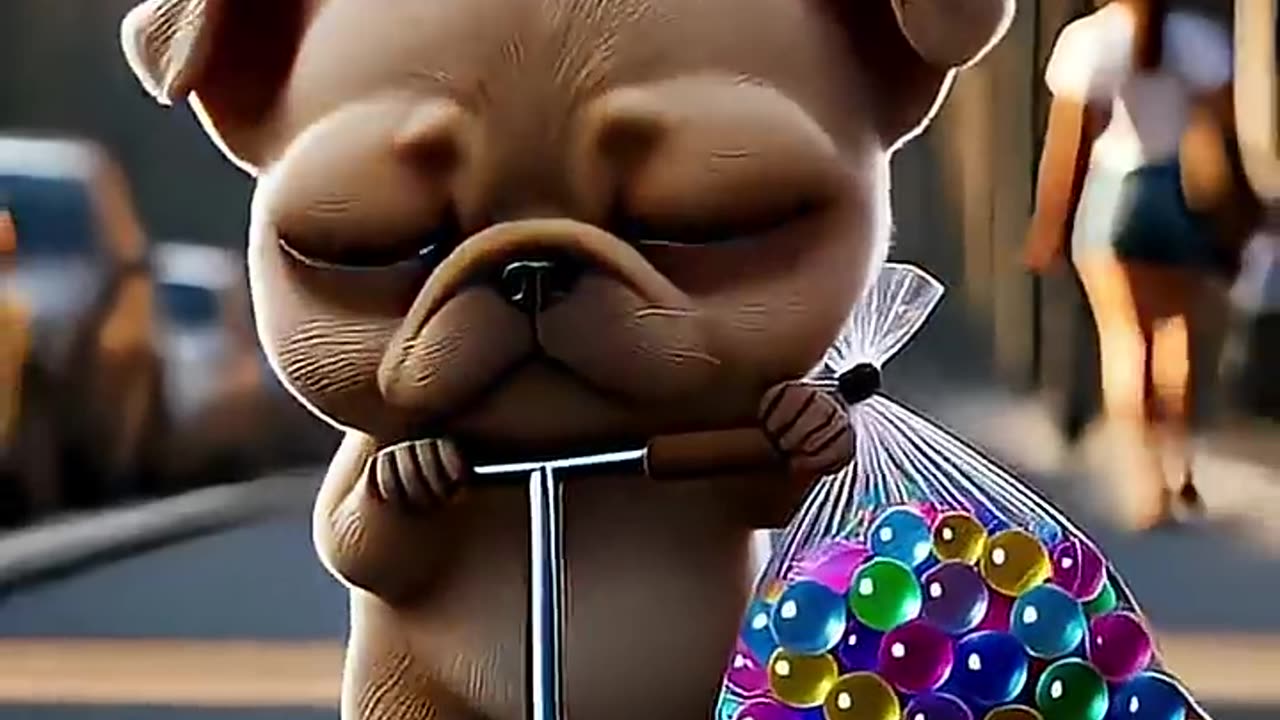 dog buying marbels