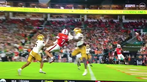 Miami WR #7 C.J. Daniels w/best catch of opening weekend!