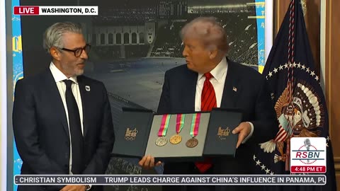 WATCH: President Trump Unveils the 2028 Olympic Medals and Signs the Task Force into Effect - 8/5/25