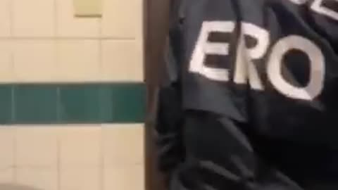 ICE waited outside a bathroom for an illegal woman. She never came out so they went in and got her.