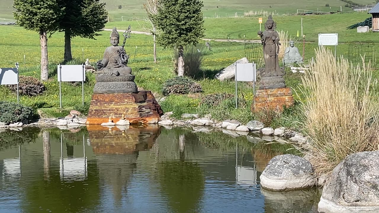 Garden of 1000 Buddhas, Statue of renown people in history/mythology around a coy pond on a SunnyDay