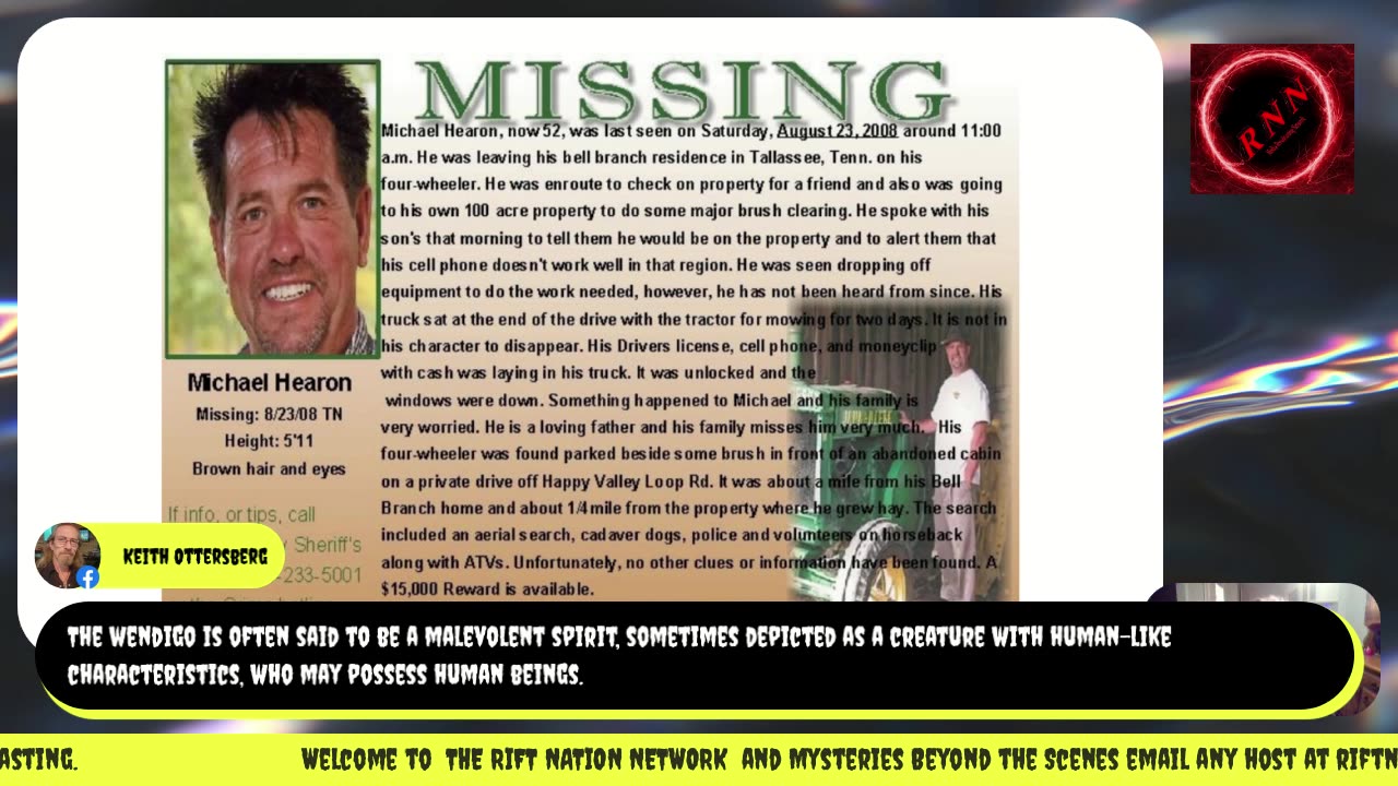 RNN PRESENTS: MISSING/FOUND ZACHARIUS STALLINGS / TEXAS & MIKE HERRON MISSING TN 2008