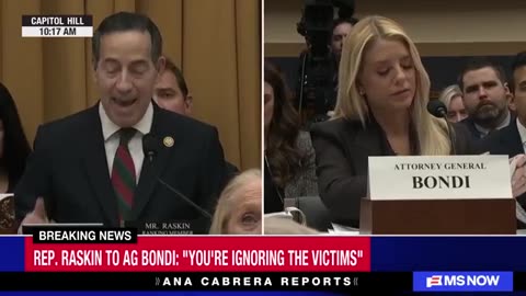 Breaking Rep Jamie Raskin slams Bondi you are running a massive coverup Epstein files