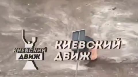 Flooding in Kyiv, Ukraine after a massive storm today..