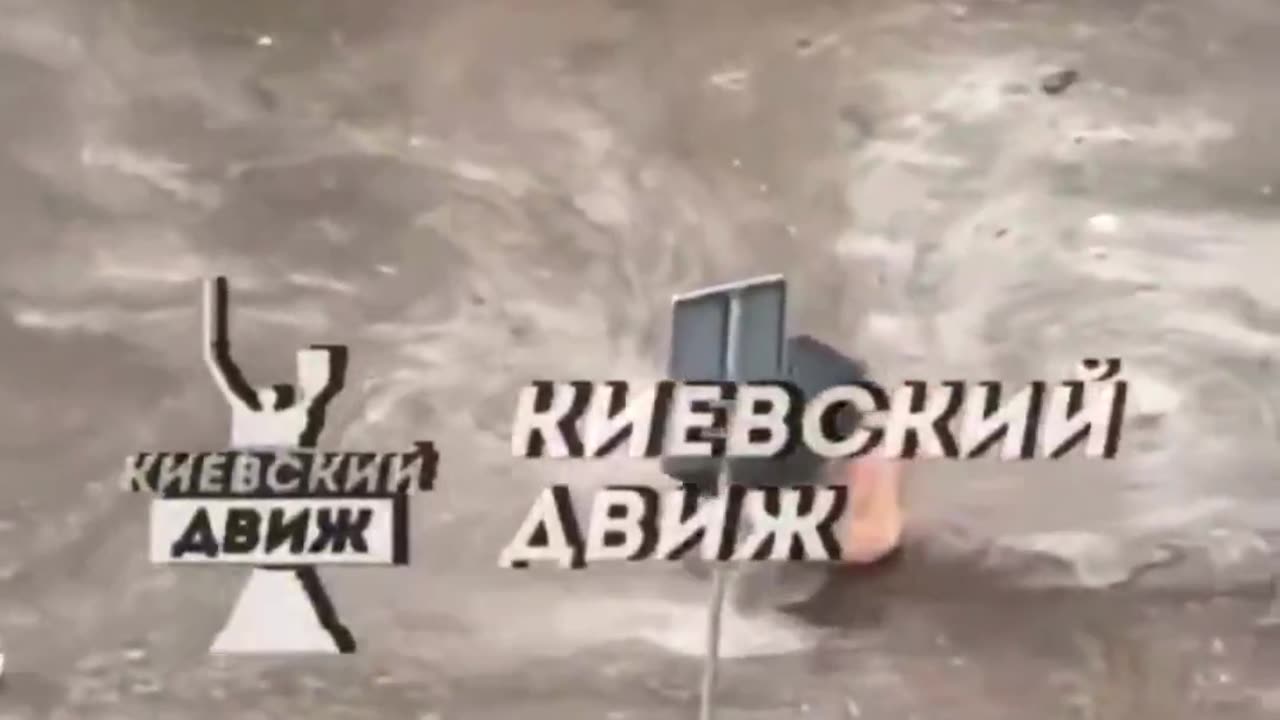Flooding in Kyiv, Ukraine after a massive storm today..