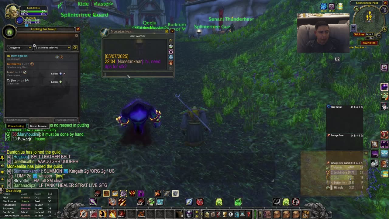 Deadmines! Lvl 22! WARLOCK HARDCORE WoW