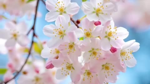 Gentle Breeze & Pink Cherry Blossoms: Nature's Fleeting Spring Beauty