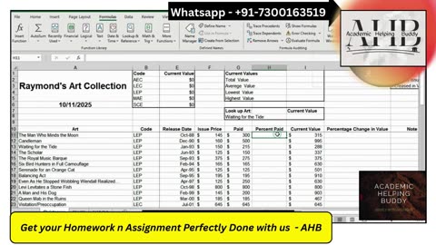 Exp25_Excel_AppCapstone_Intro_Collection | Raymond's Art Collection | Excel Project 2025 | Pearson