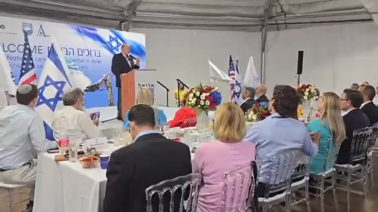 US Ambassador to Israel Mike Huckabee and Speaker of the House Mike Johnson