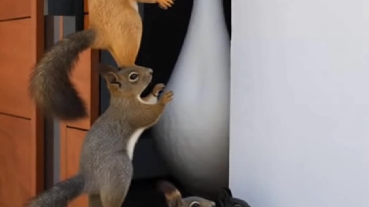Squirrel Funny video....#squirrel #doorbell #funnyvideos #funny