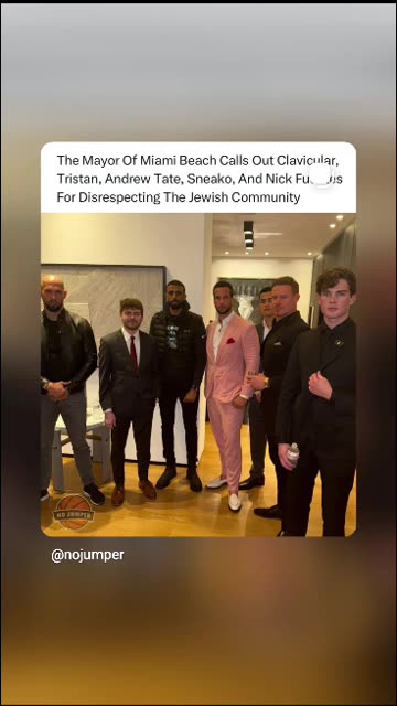 the Tate Brothers clavicular nick Fuentes sneako myron all settle in maimi and angry mayor 1/19/26