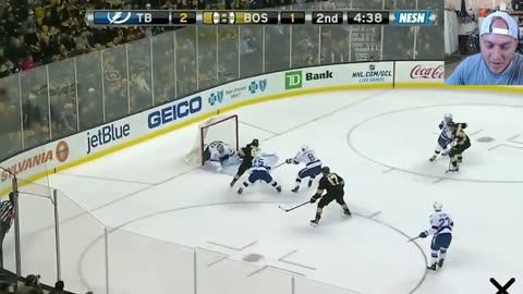 10/100 Goal Review -- Pastrnak One Handed Stick Handling