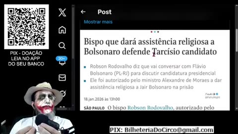 ALERTA DE ARAPUCA! BISPO AUTORIZADO PARA O JAIR, QUER DEFENDER O TARCÍSIO