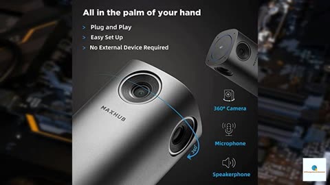 Enther&MAXHUB 360-Degree Smart Video Conference Camera, All-in-One Conference Room Webcam,