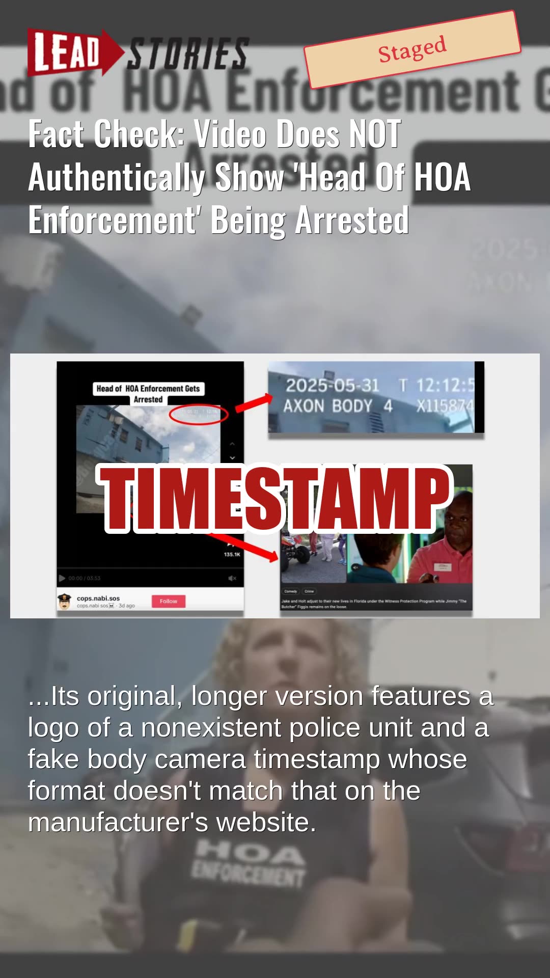 Fact Check: Video Does NOT Authentically Show Head Of HOA Enforcement Being Arrested