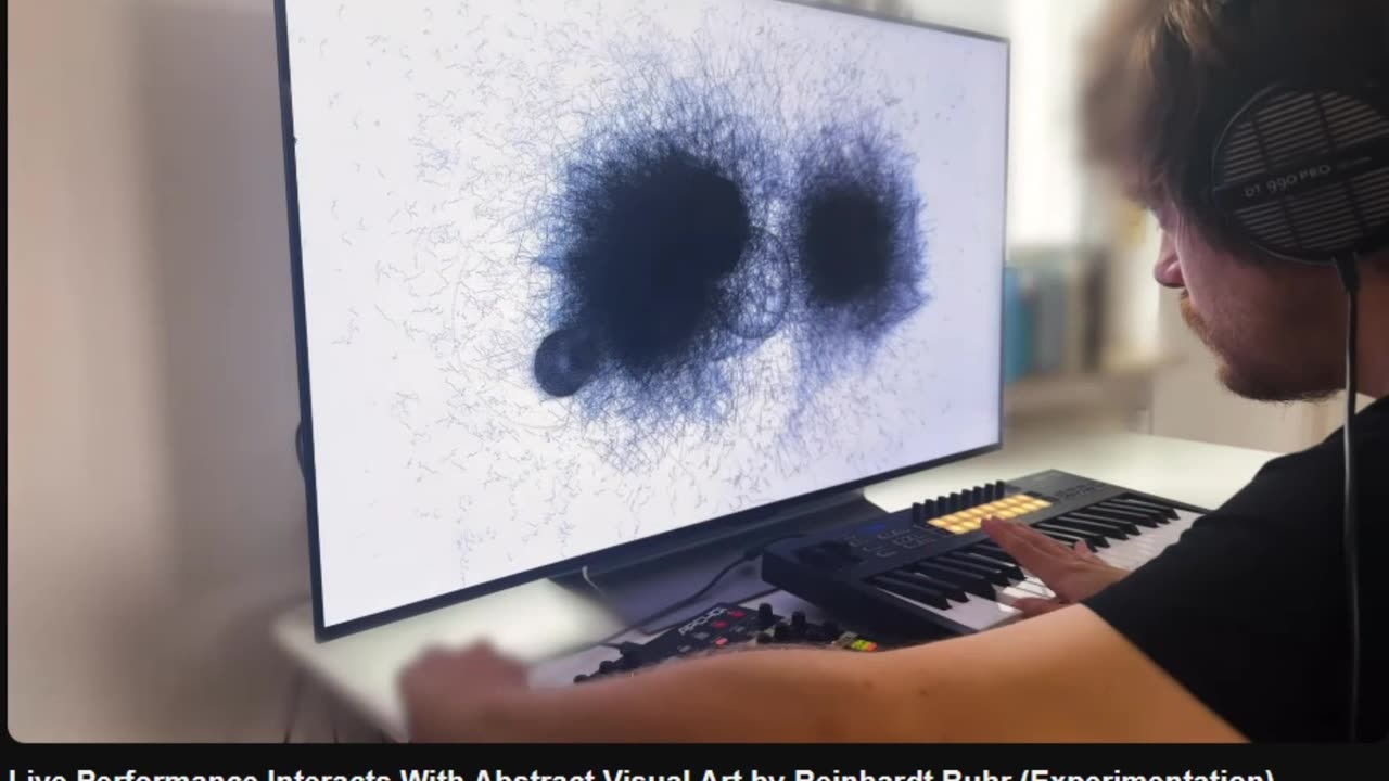 Live Performance Interacts With Abstract Visual Art by Reinhardt Buhr (Experimentation)