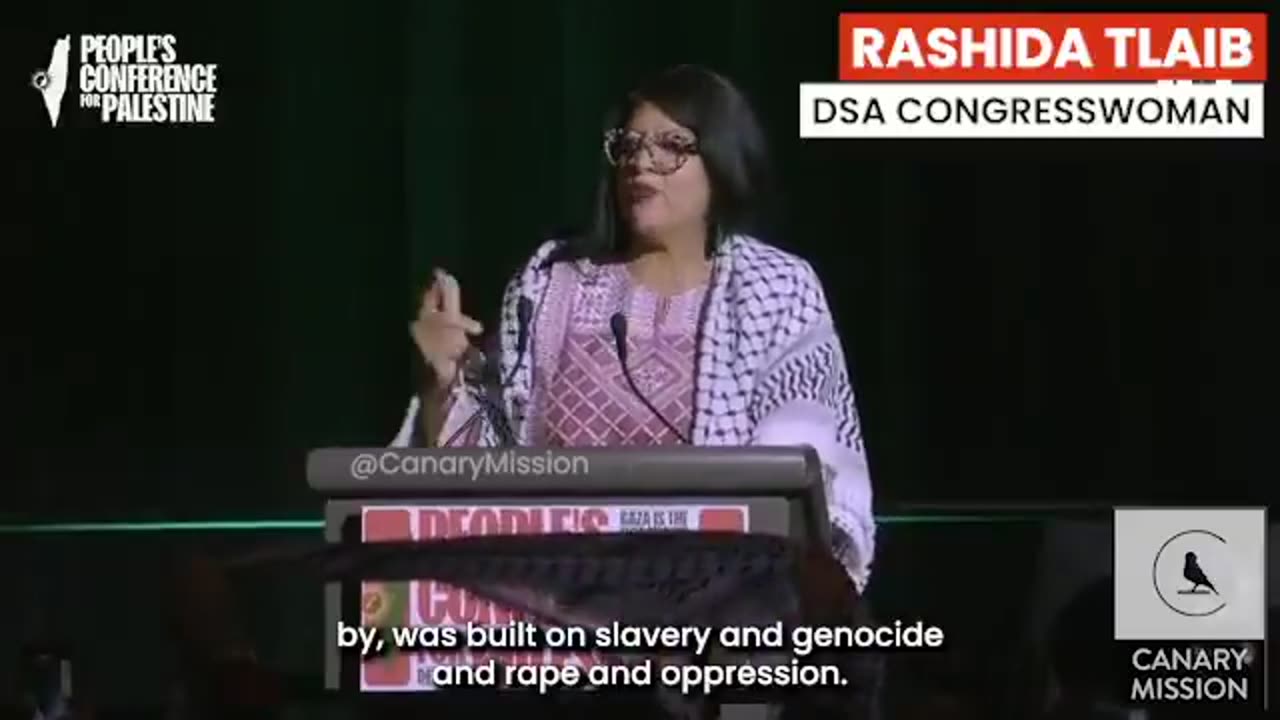 Rep. Rashida Tlaib calls for Hamas supporters to mobilize and take over America.