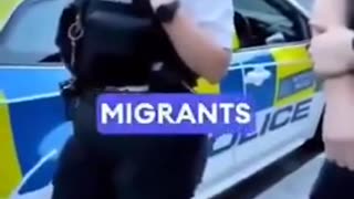 INVADER SPITS ON WOMAN BUT THE PIGS COME AFTER HER FOR SAYING "FILTHY MIGRANT SPIT ON ME"