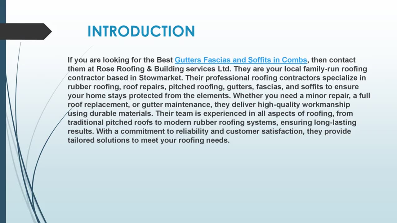 Looking for the best Gutters Fascias and Soffits in Combs