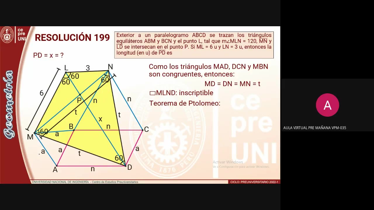 CEPRE UNI 2022 - 1 | Semana 08 | Geometría S2
