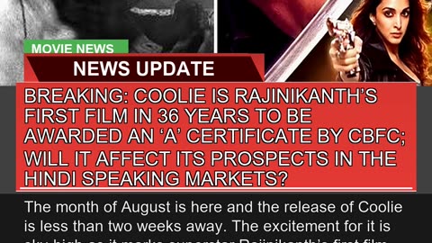 Breaking Coolie is Rajinikanths First Film in