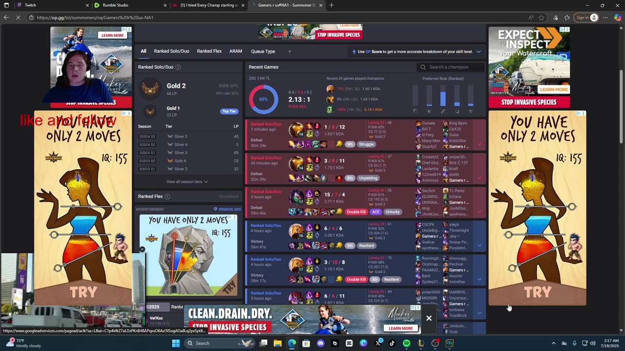 winning ranked on every champion in order A-Z.