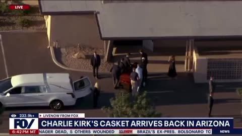 Video: Charlie Kirk’s casket arrives to his home church in Arizona.