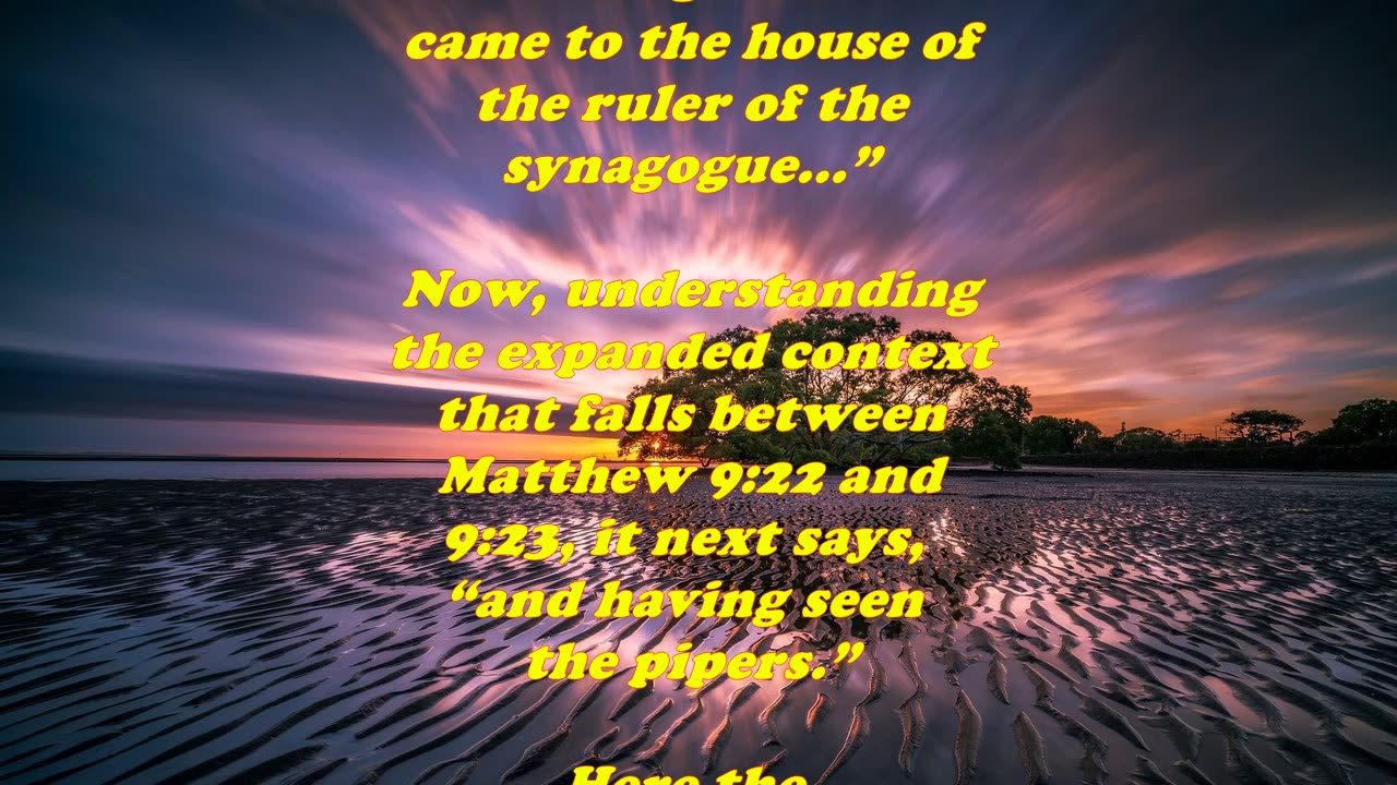 Matthew 9:23 - Daily Bible Verse Commentary