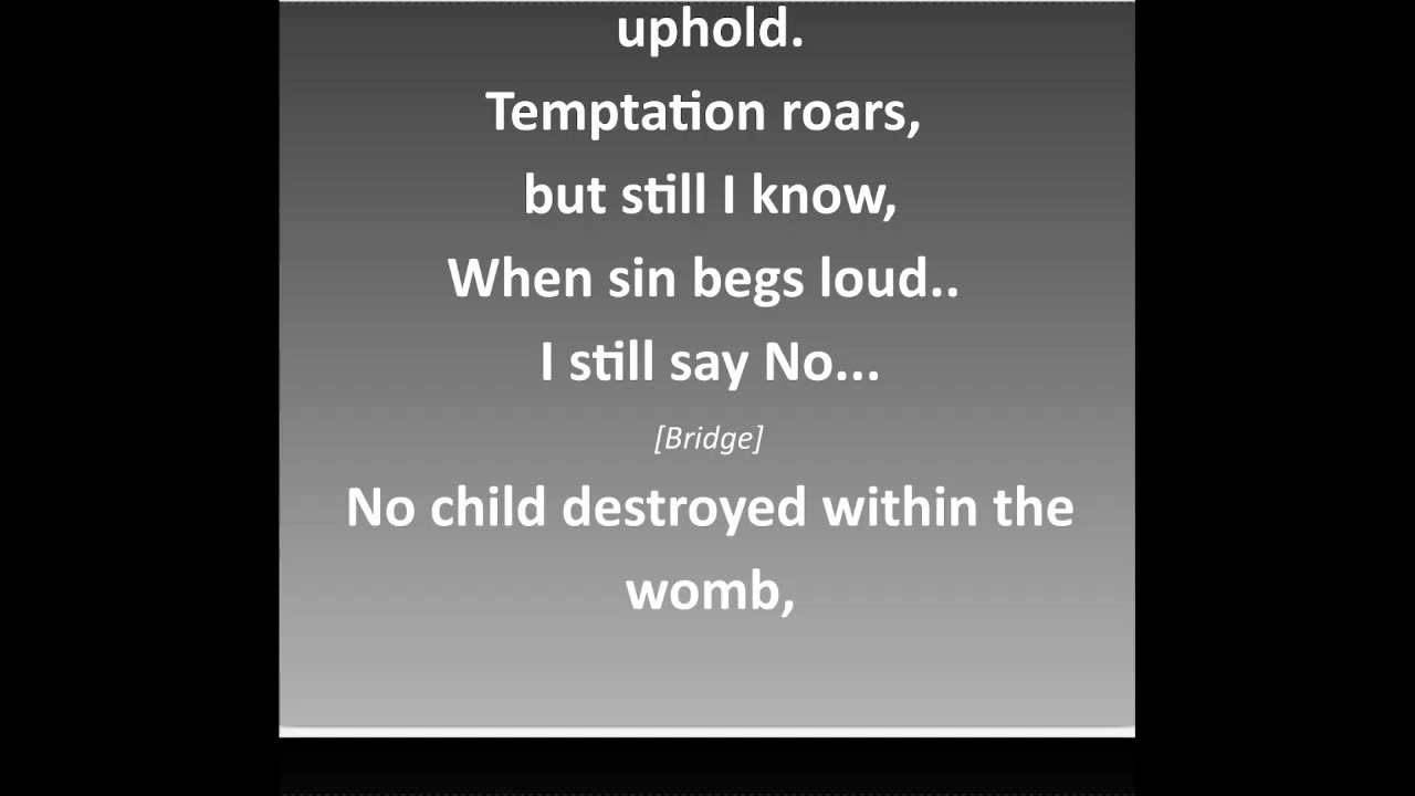 I Say No original gospel song lyrics video