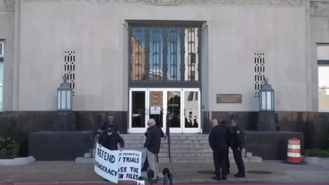 One Letitia James Fan Shows up - then 2 more [#Update, few more since James left out of the courthouse]