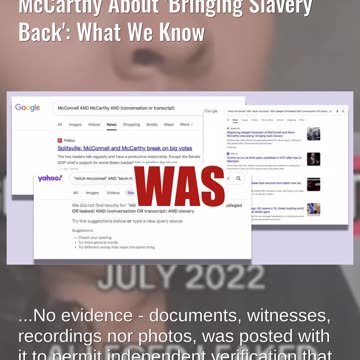 No Evidence: Mitch McConnell And Kevin McCarthy 'Leaked Conversation' About 'Bringing Slavery Back'