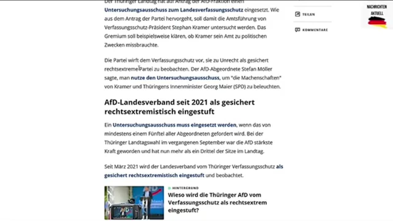 Björn Höcke AfD fordert eine Veränderung, oder die Abschaffung des Verfassungsschutz